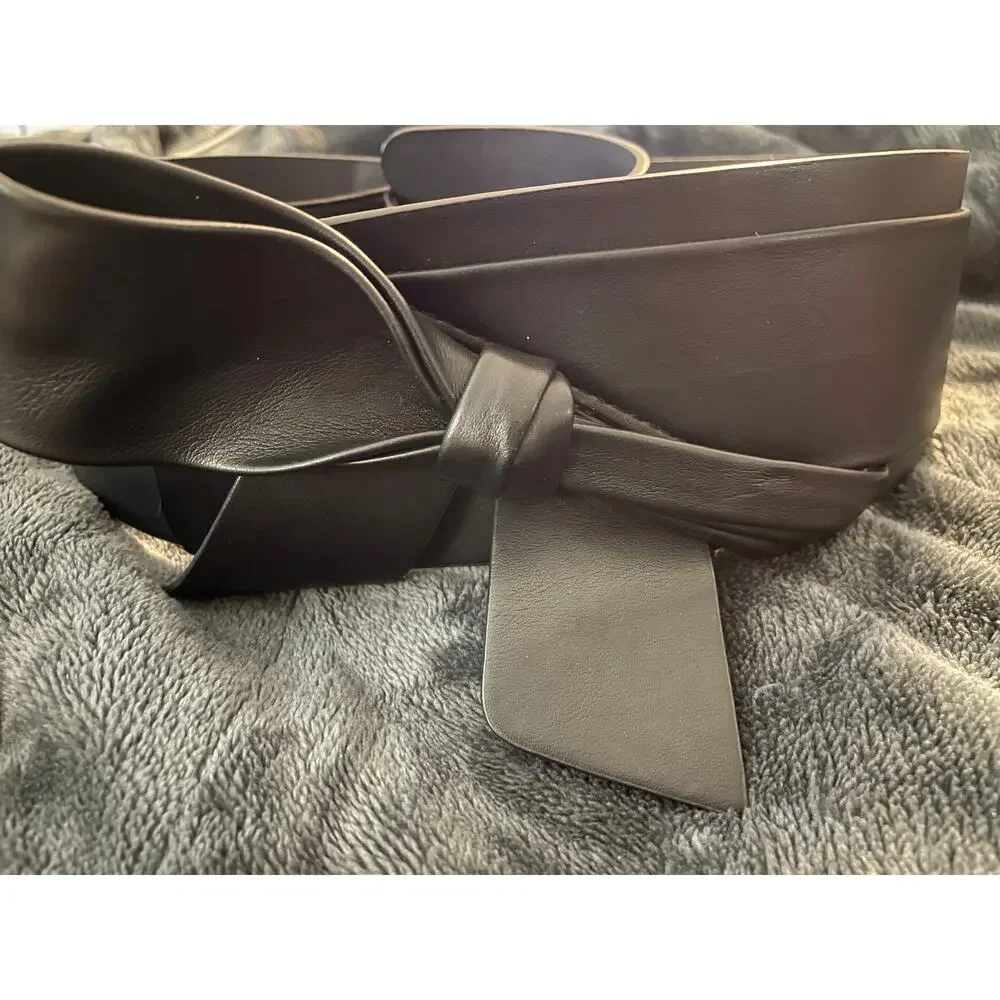 ELOQUII Black Faux Leather Wrap Belt Plus Size 18/20